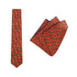 TIE + POCKET SQUARE SET. Jocelyn Proust Coastal Banksia Print. Navy/Red. Supplied with matching pocket square.-Ties-PEROZ Accessories