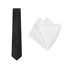 TIE + POCKET SQUARE SET. Paisley. Black/White. Supplied with a white pocket square.-Ties-PEROZ Accessories