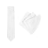 TIE + POCKET SQUARE SET. Paisley. White. Supplied with matching pocket square.-Ties-PEROZ Accessories