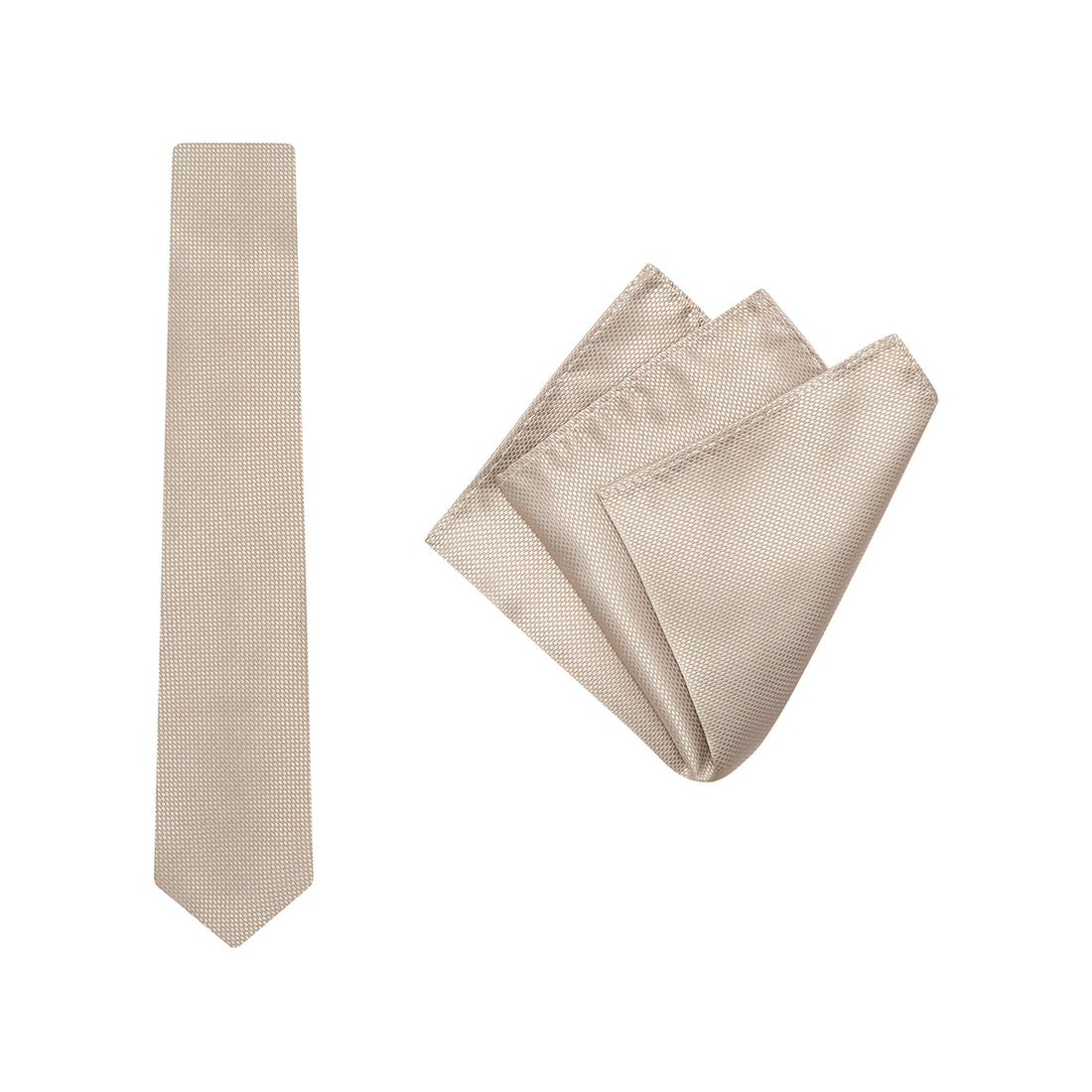 TIE + POCKET SQUARE SET. Wedding. Gold. Supplied with matching pocket square.-Ties-PEROZ Accessories