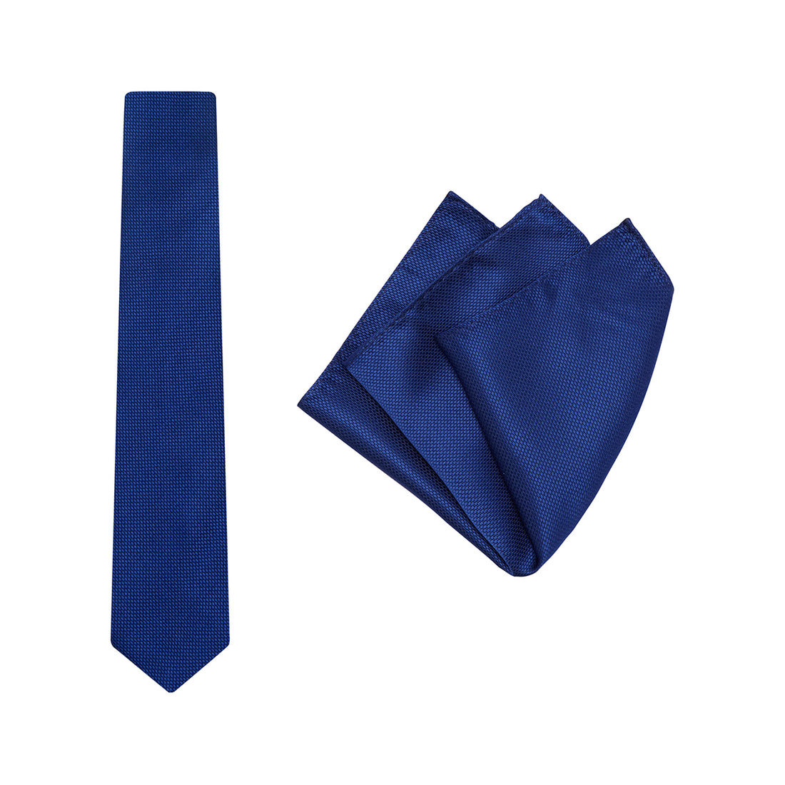 TIE + POCKET SQUARE SET. Wedding. Royal Blue. Supplied with matching pocket square.-Ties-PEROZ Accessories