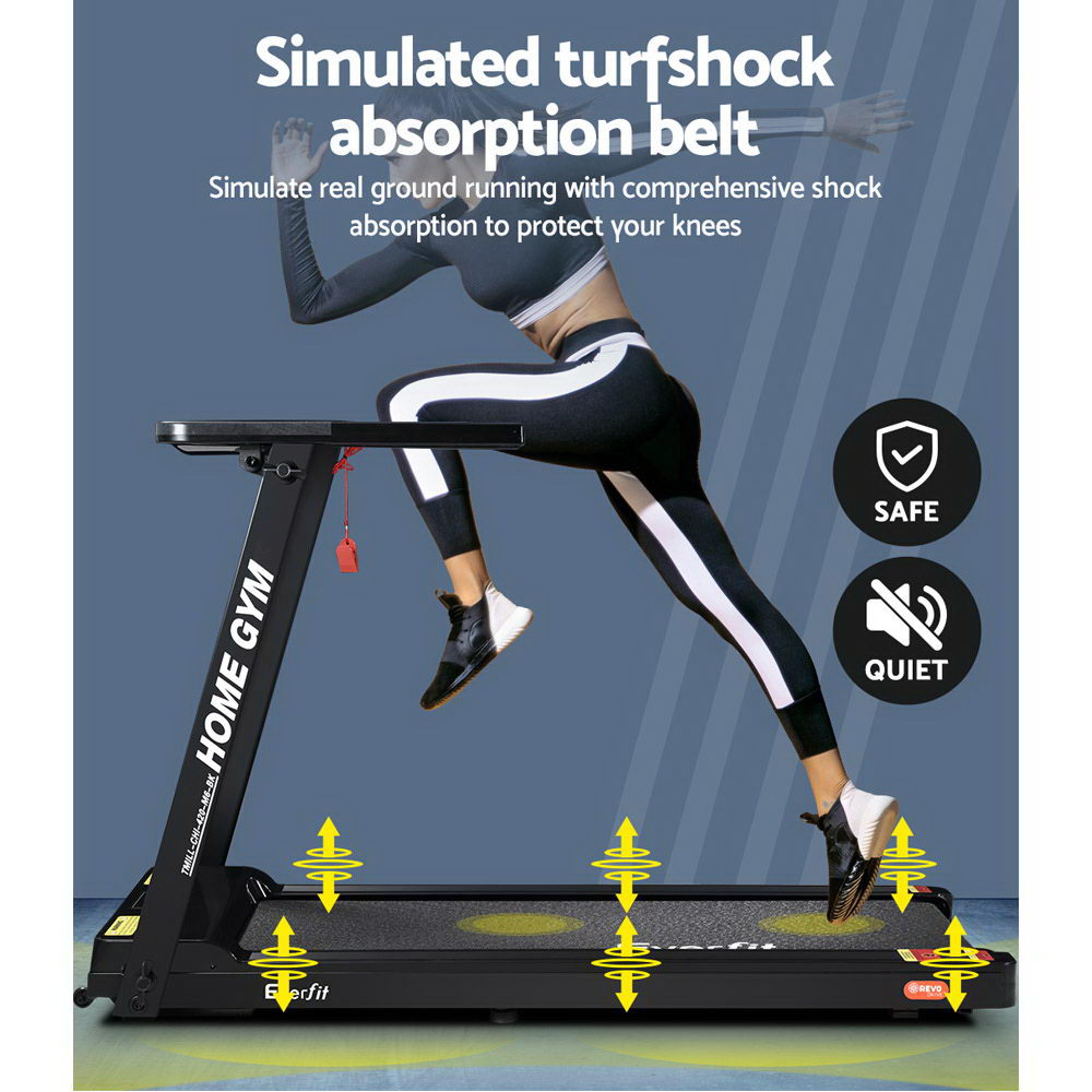 Everfit Electric Treadmill Home Gym Exercise Running Machine Fitness Equipment Compact Fully Foldable 420mm Belt Black-Sports & Fitness > Fitness Accessories-PEROZ Accessories