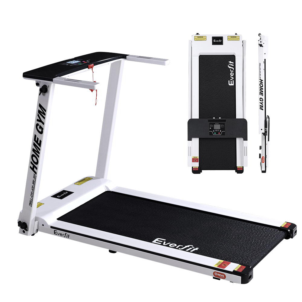 Everfit Electric Treadmill Home Gym Exercise Running Machine Fitness Equipment Compact Fully Foldable 420mm Belt White-Sports & Fitness > Fitness Accessories-PEROZ Accessories