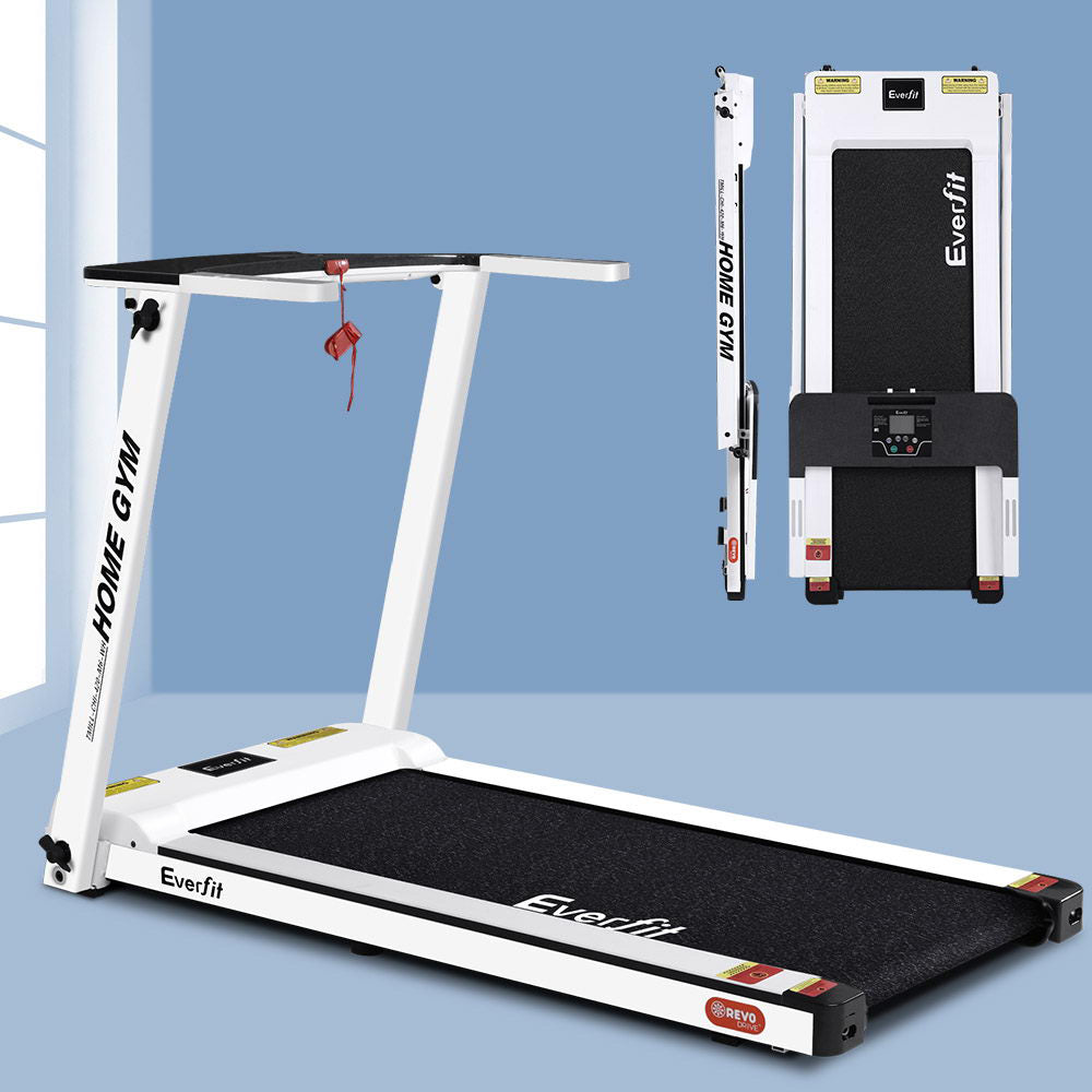 Everfit Electric Treadmill Home Gym Exercise Running Machine Fitness Equipment Compact Fully Foldable 420mm Belt White-Sports & Fitness > Fitness Accessories-PEROZ Accessories