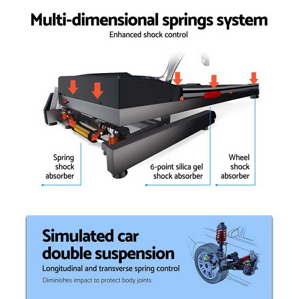 Everfit Electric Treadmill 45cm Incline Running Home Gym Fitness Machine Black-Sports & Fitness > Fitness Accessories-PEROZ Accessories