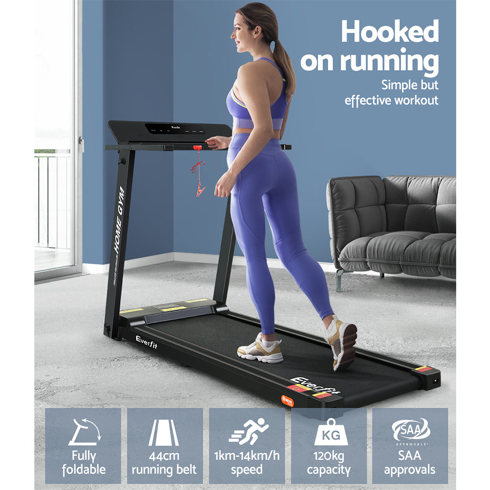Everfit Treadmill Electric Fully Foldable Home Gym Exercise Fitness Black-Sports & Fitness > Fitness Accessories-PEROZ Accessories