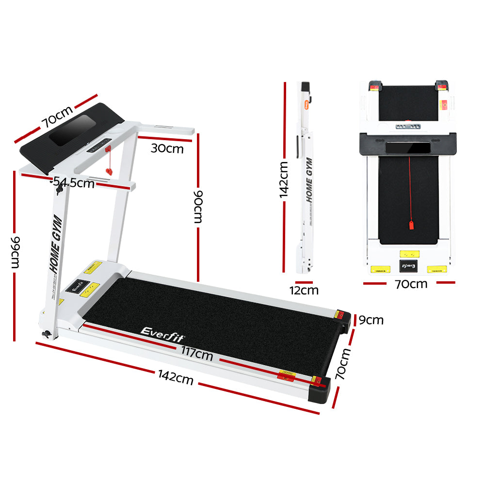 Everfit Treadmill Electric Fully Foldable Home Gym Exercise Fitness White-Sports & Fitness > Fitness Accessories-PEROZ Accessories