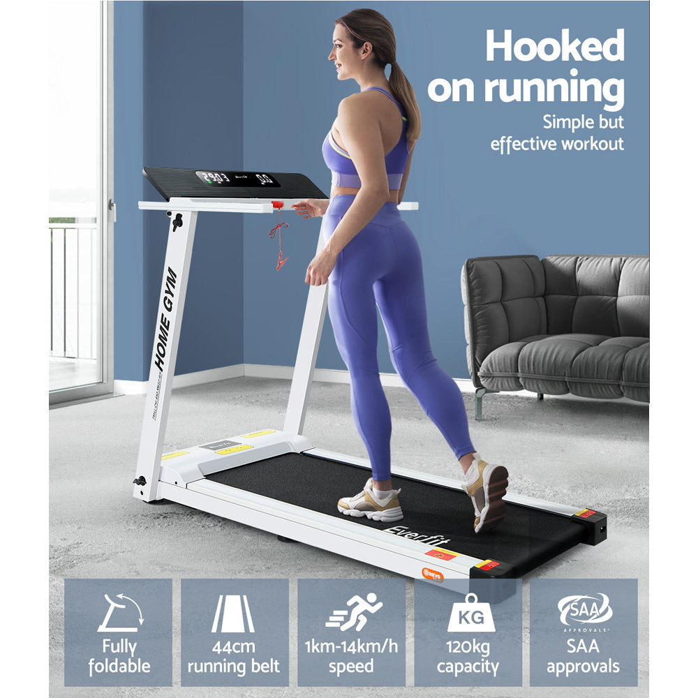 Everfit Treadmill Electric Fully Foldable Home Gym Exercise Fitness White-Sports & Fitness > Fitness Accessories-PEROZ Accessories