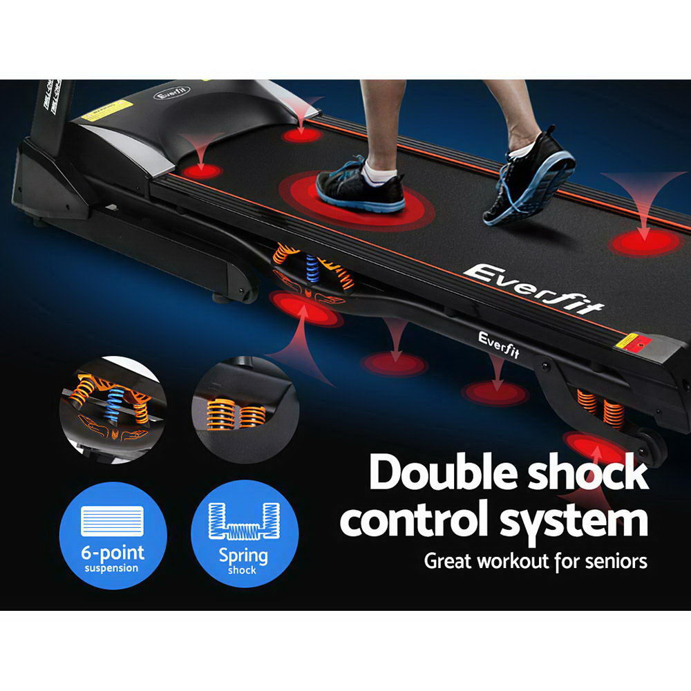 Everfit Electric Treadmill 48cm Incline Running Home Gym Fitness Machine Black-Sports & Fitness > Fitness Accessories-PEROZ Accessories