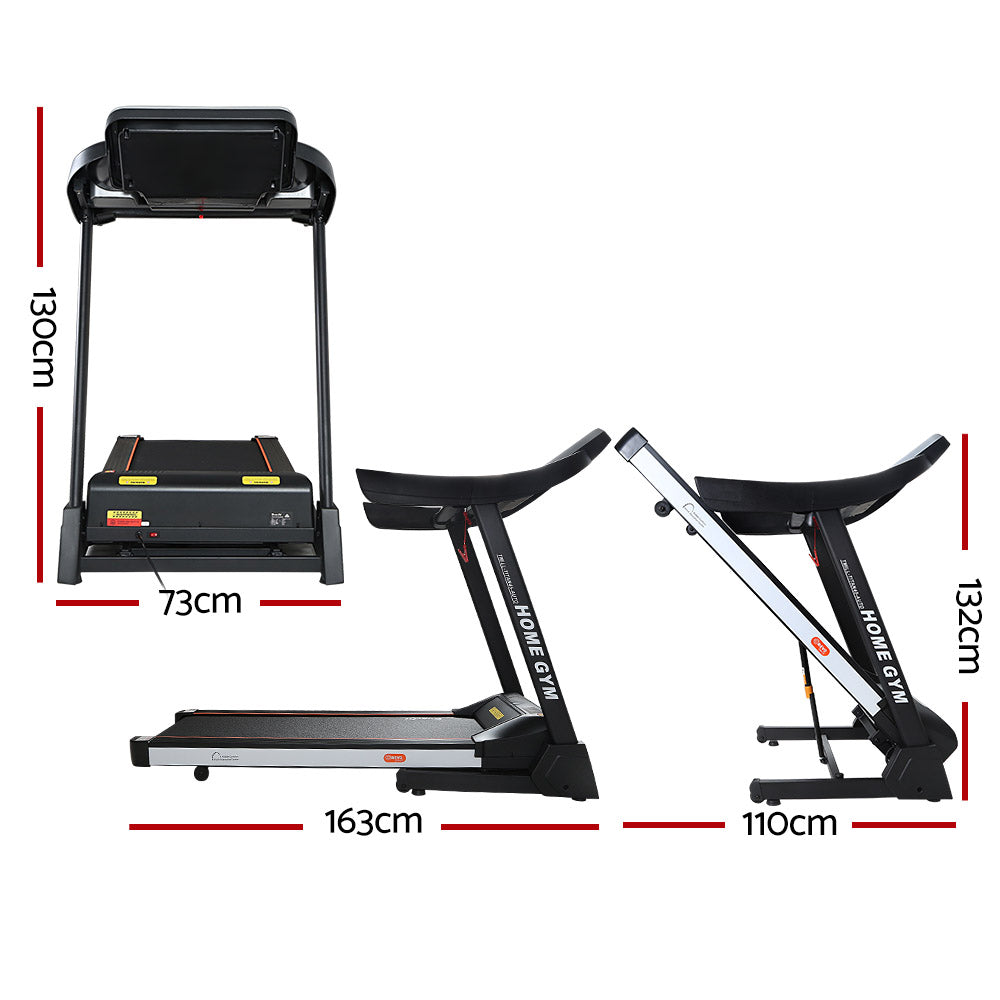 Everfit Electric Treadmill 45cm Incline Running Home Gym Fitness Machine Black-Sports & Fitness > Fitness Accessories-PEROZ Accessories