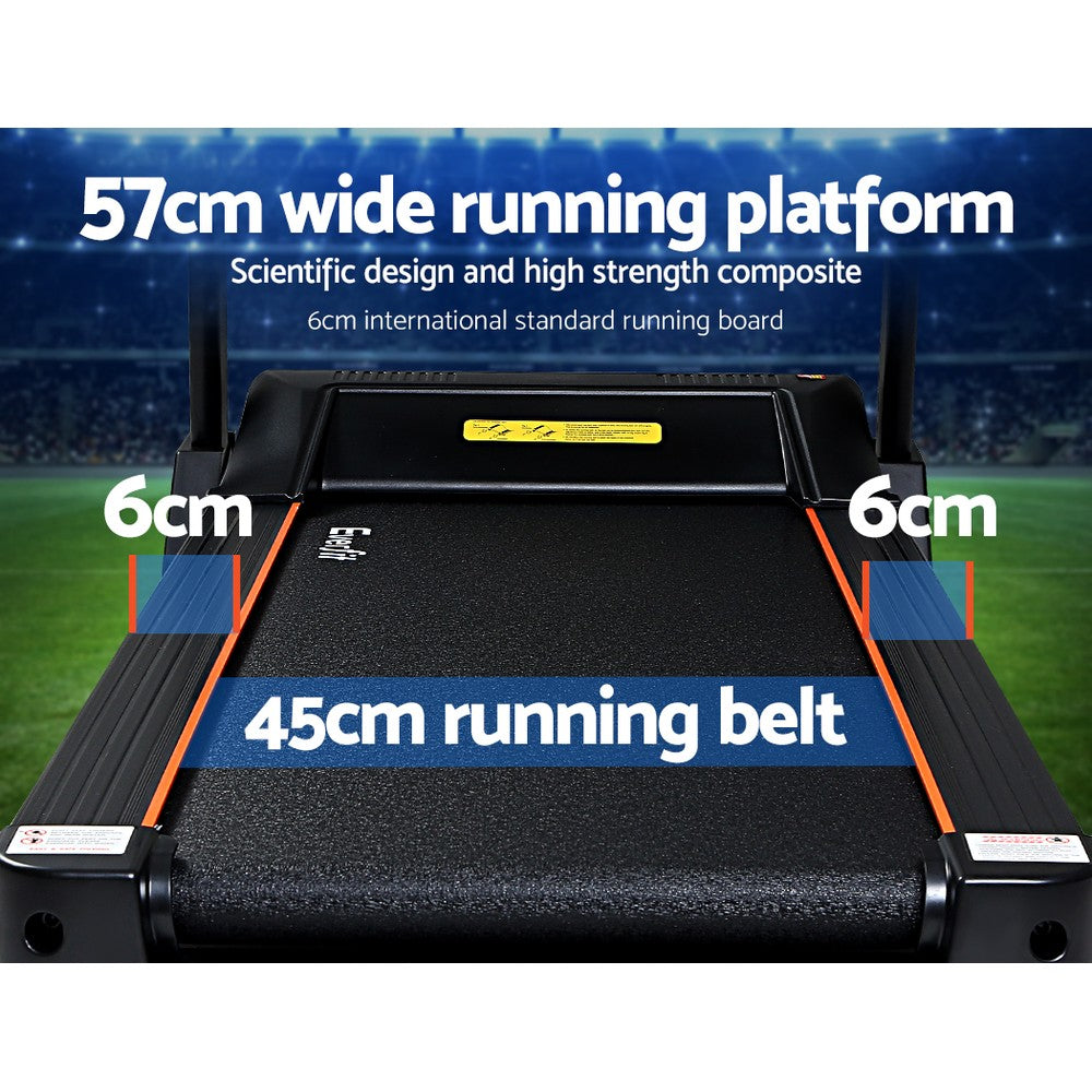 Everfit Electric Treadmill 45cm Incline Running Home Gym Fitness Machine Black-Sports & Fitness > Fitness Accessories-PEROZ Accessories