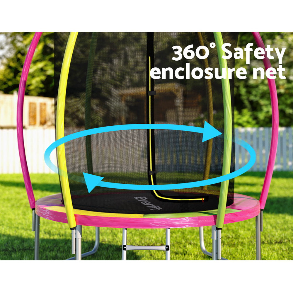 Everfit Trampoline 6FT Kids Trampolines Cover Safety Net Pad Gift Multi-colored-Sports & Fitness > Trampolines-PEROZ Accessories