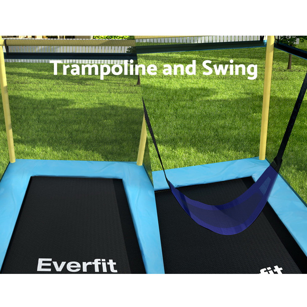Everfit Trampoline 6FT Kids 2-in-1 Swing Belt Safety Net Gift Rectangle Yellow-Sports & Fitness > Trampolines-PEROZ Accessories