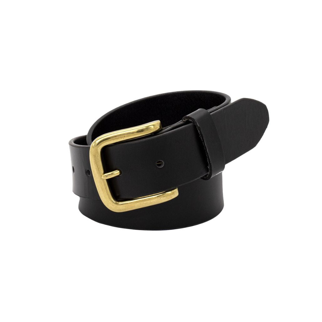 TRITON Black. Men’s Buffalo Leather Belt. 35mm width.-Buffalo Leather Belts-PEROZ Accessories