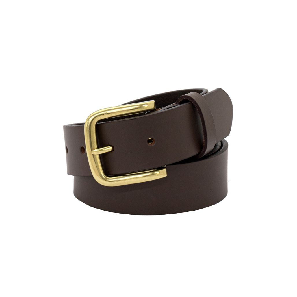 TRITON Brown. Men’s Buffalo Leather Belt. 35mm width. Larger sizes.-Buffalo Leather Belts-PEROZ Accessories