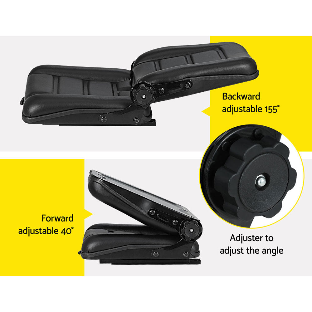 Giantz Adjustable Tractor Seat Forklift Excavator Truck Universal Backrest Chair-Auto Accessories > Auto Accessories Others-PEROZ Accessories