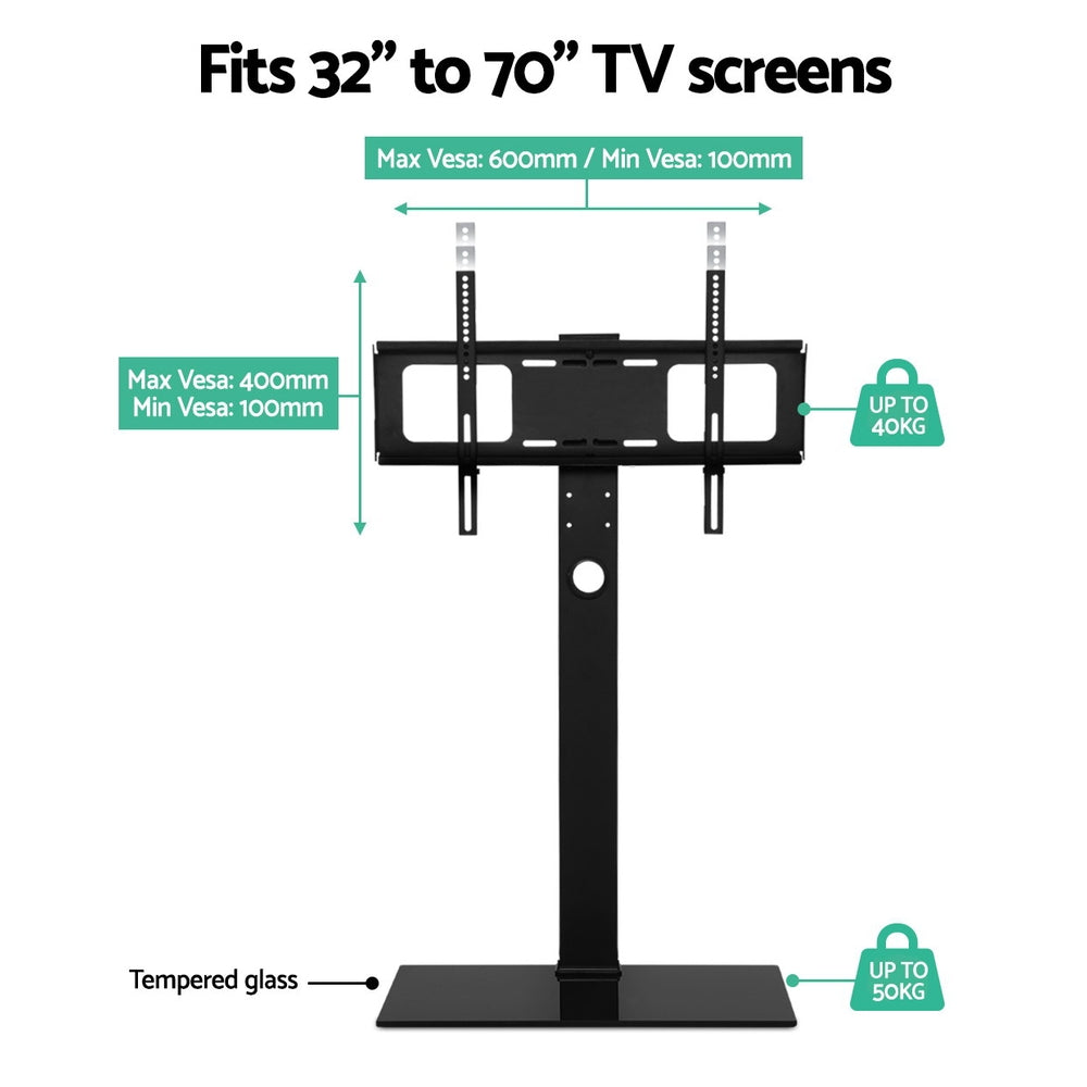 Artiss Floor TV Stand Brakcket Mount Swivel Height Adjustable 32 to 70 Inch Black-Audio &amp; Video &gt; TV Accessories - Peroz Australia - Image - 3