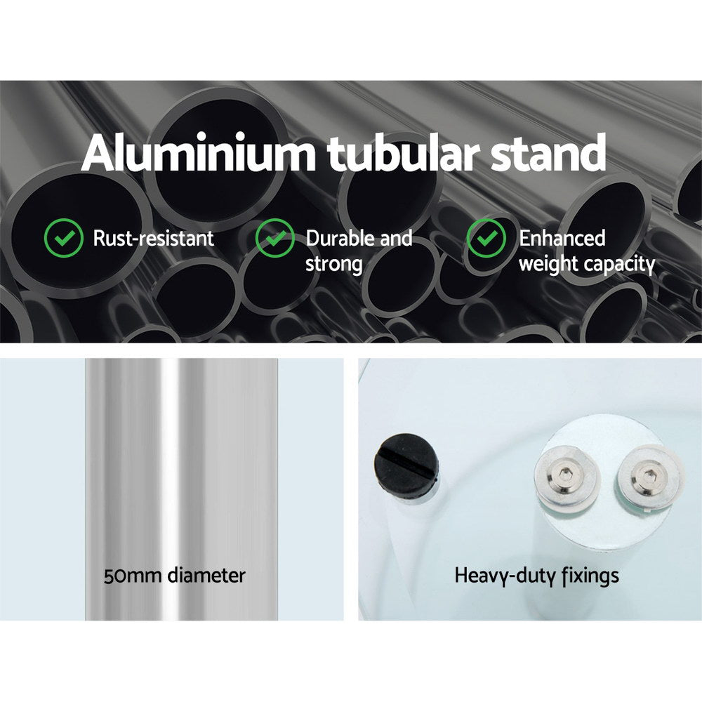 Artiss Side Coffee Table Bedside Furniture Oval Tempered Glass Top 2 Tier-Furniture > Dining - Peroz Australia - Image - 6