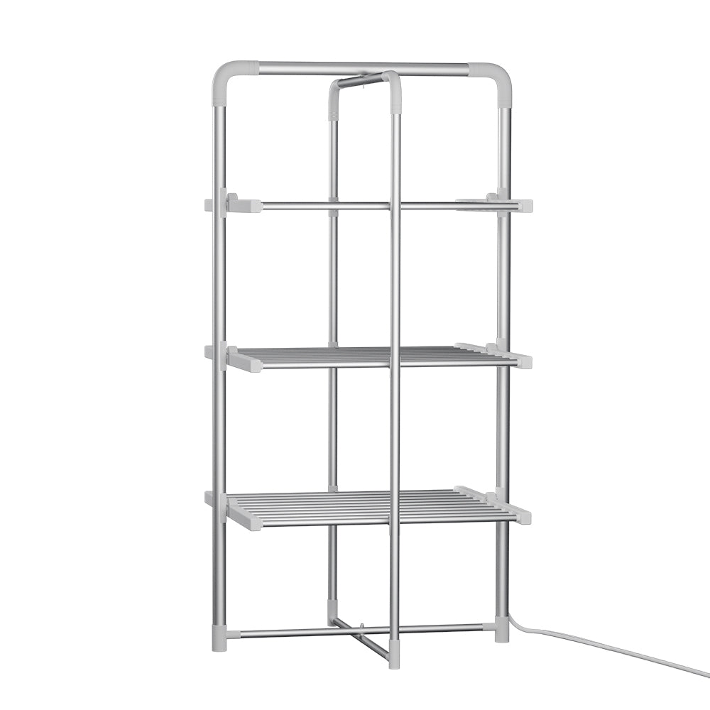 Devanti Electric Heated Towel Clothes Rail Rack Airer Dryer Warmer Stand 300W-Home & Garden > Bathroom Accessories-PEROZ Accessories