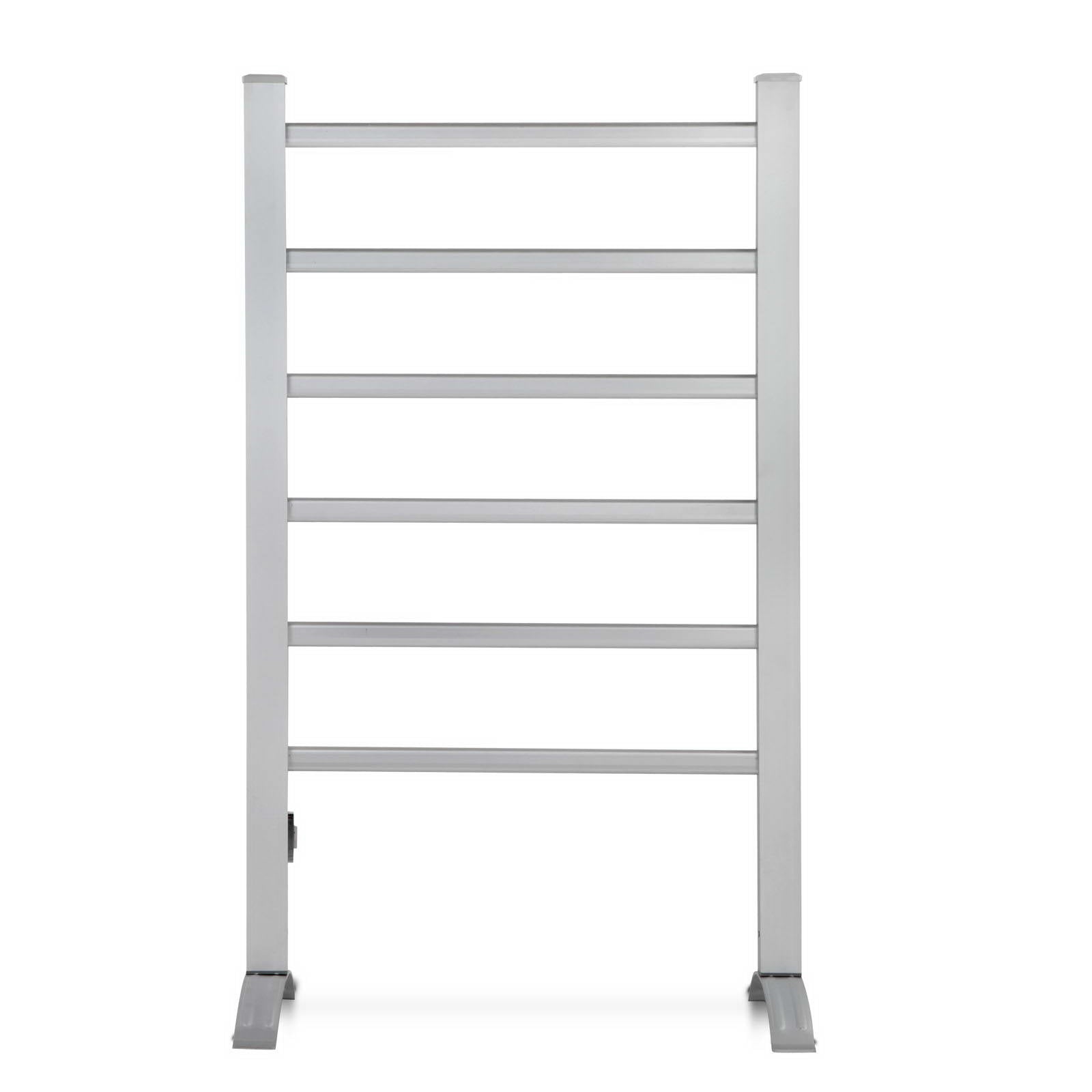 Devanti Electric Heated Towel Rail Rails Warmer Rack Aluminium 6 Bars-Home & Garden > Bathroom Accessories-PEROZ Accessories