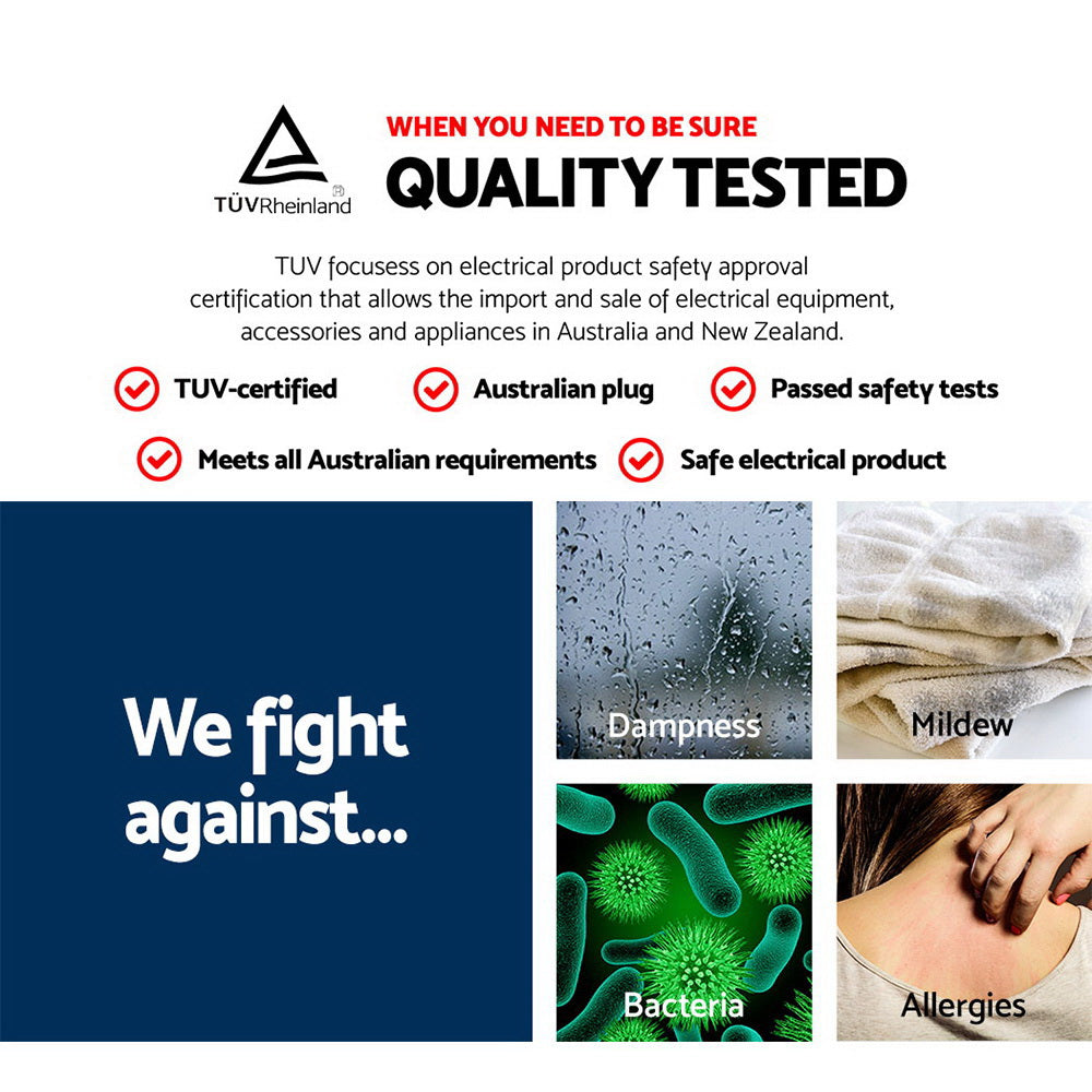 Devanti Electric Heated Towel Rail Rails Warmer Rack Aluminium 10 Bars-Home & Garden > Bathroom Accessories-PEROZ Accessories