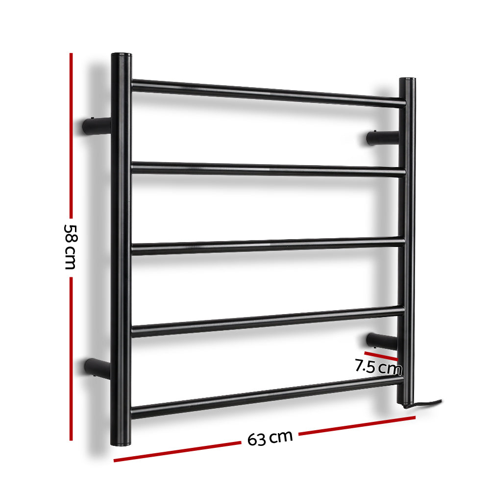 Devanti Heated Towel Rail Electric Warmer Heater Rails Holder Rack Wall Mounted-Home & Garden > DIY-PEROZ Accessories