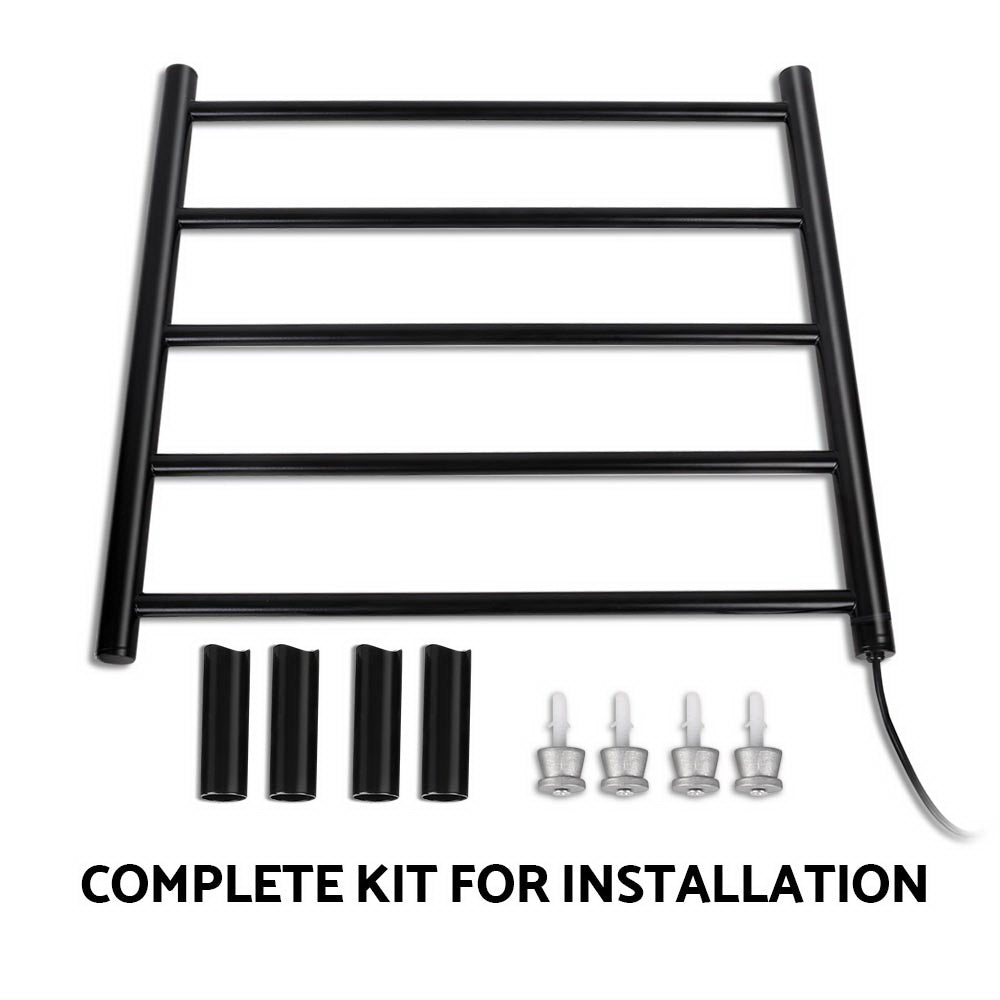 Devanti Heated Towel Rail Electric Warmer Heater Rails Holder Rack Wall Mounted-Home & Garden > DIY-PEROZ Accessories