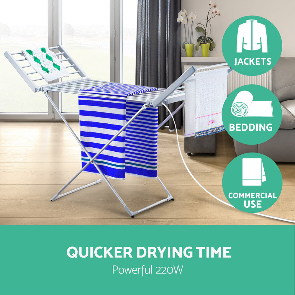 Devanti Electric Heated Towel Rail Clothes Rack Warmer Dryer Freestanding-Home & Garden > DIY-PEROZ Accessories
