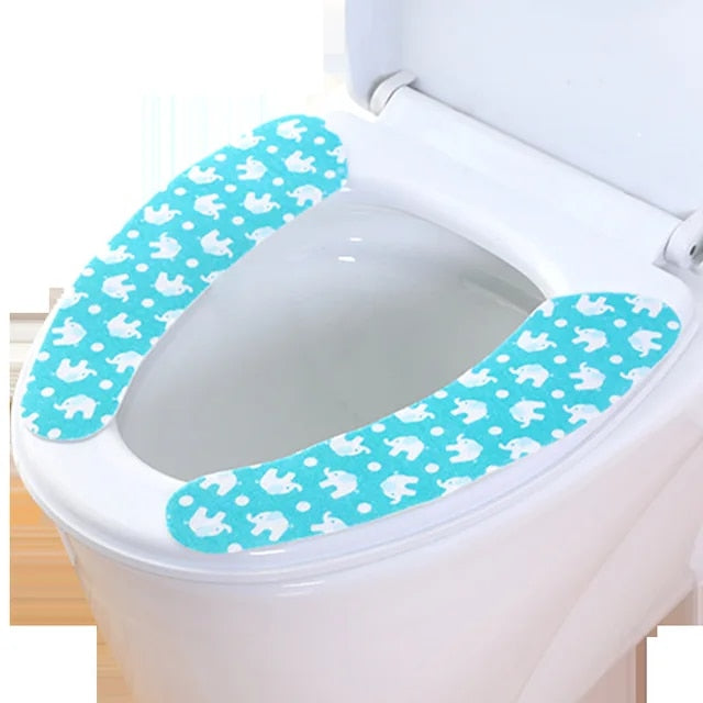 Anyhouz Toilet Seat Cover Blue Elephant Pattern Washable Mat Bathroom Pad Cushion Toilet Seat Bidet Toilet Cover Accessories-Toilet Seat Cover-PEROZ Accessories