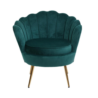Artiss Armchair Lounge Chair Accent Armchairs Retro Lounge Accent Chair Single Sofa Velvet Shell Back Seat Green-Furniture &gt; Living Room - Peroz Australia - Image - 5