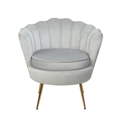 Artiss Armchair Lounge Chair Accent Armchairs Retro Single Sofa Velvet Grey-Furniture &gt; Living Room - Peroz Australia - Image - 5