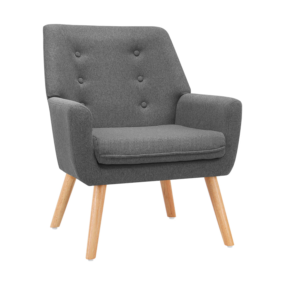 Artiss Fabric Dining Armchair - Grey-Furniture &gt; Living Room - Peroz Australia - Image - 2