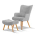 Artiss Armchair and Ottoman - Light Grey-Armchairs - Peroz Australia - Image - 1