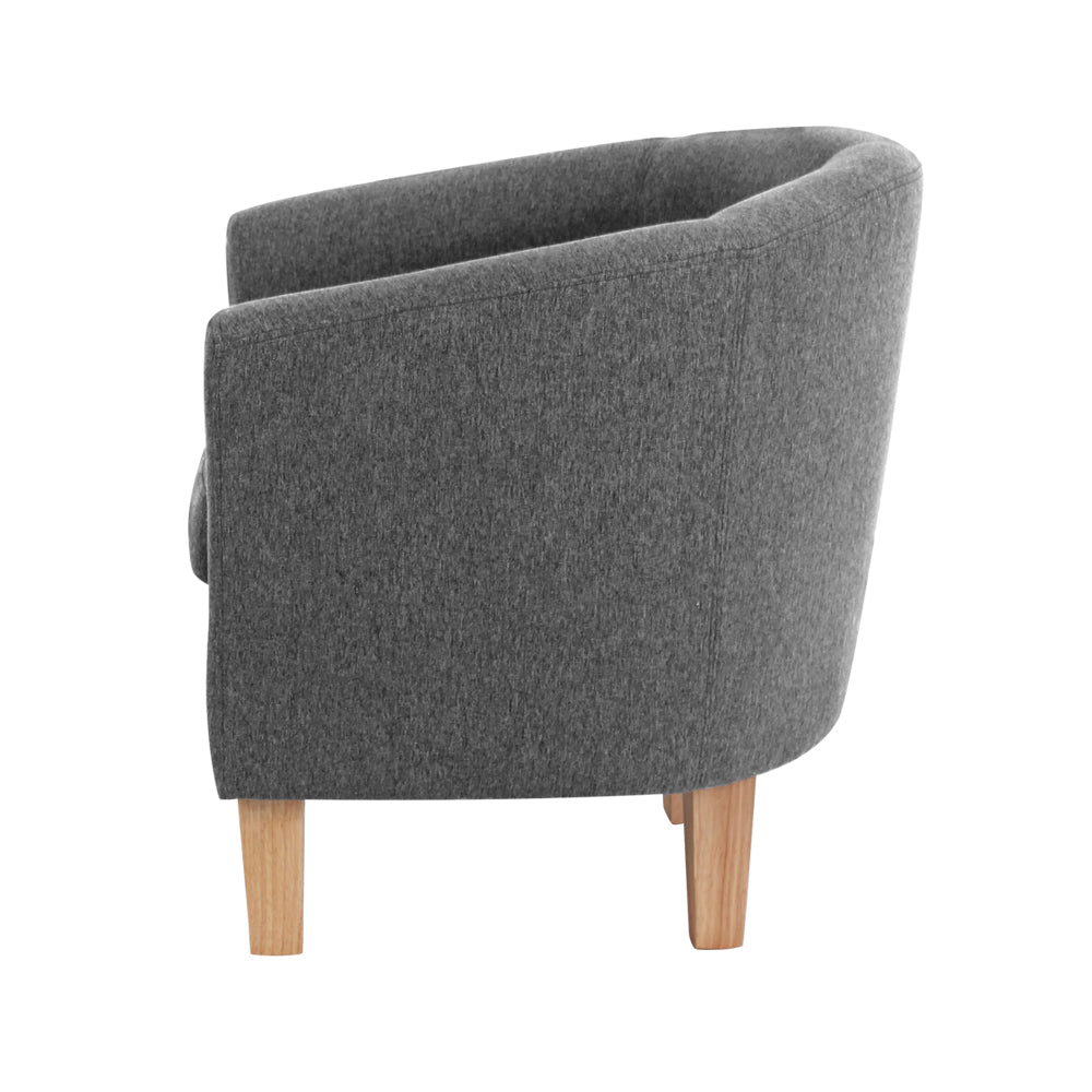 Artiss Abby Fabric Armchair - Grey-Furniture > Bar Stools & Chairs - Peroz Australia - Image - 5