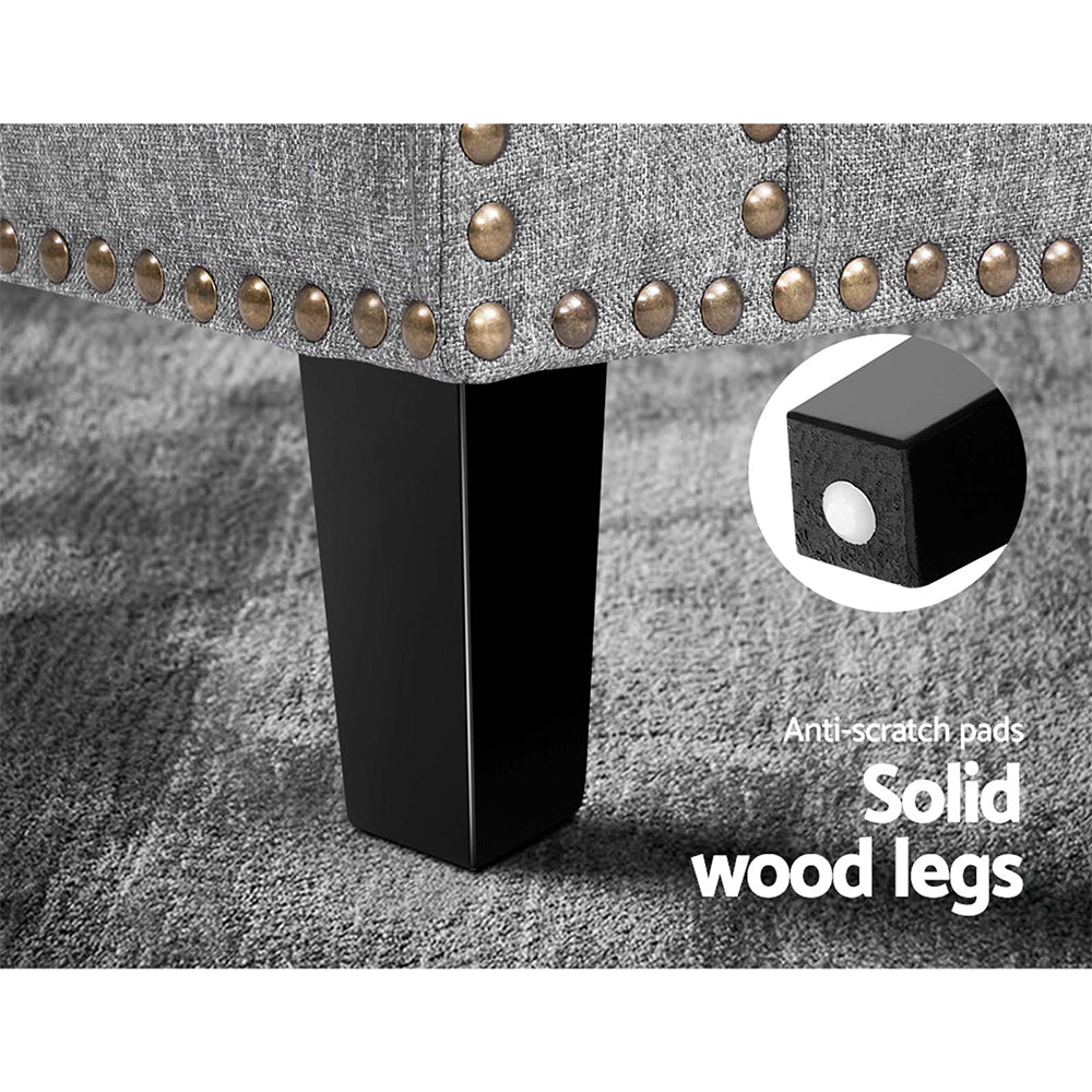 Artiss Armchair Accent Chair Retro Armchairs Lounge Accent Chair Single Sofa Linen Fabric Seat Grey-Furniture > Living Room - Peroz Australia - Image - 8