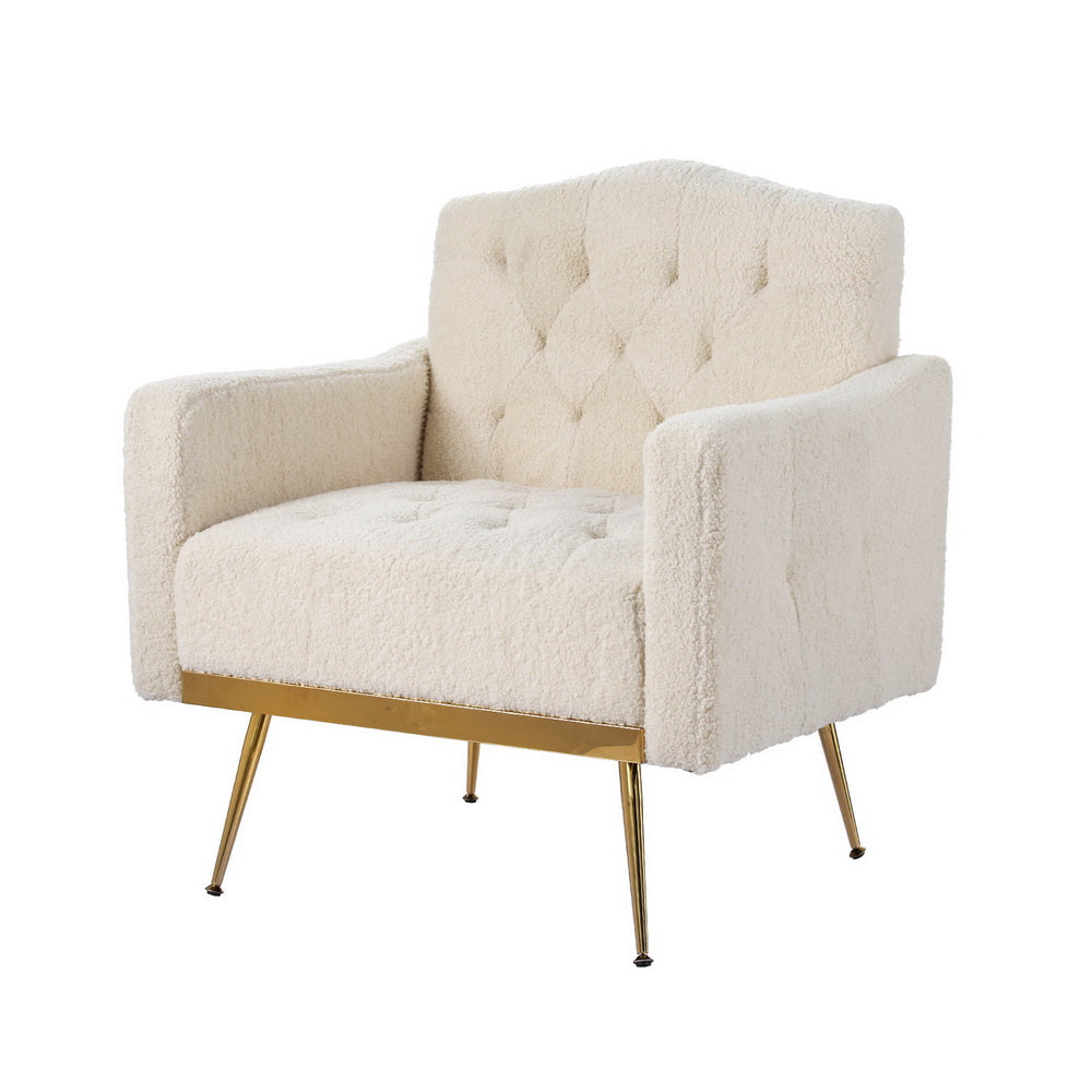 Artiss Armchair Boucle Beige Nicole-Furniture > Bar Stools & Chairs-PEROZ Accessories