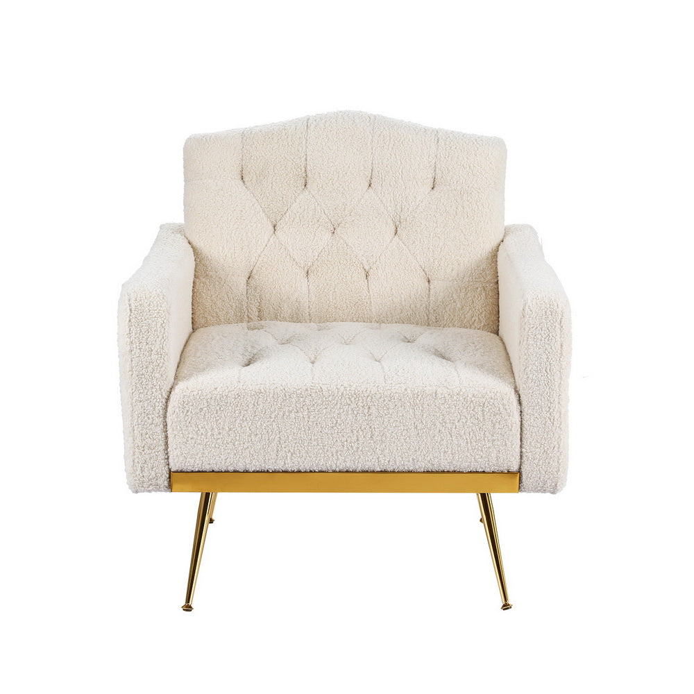 Artiss Armchair Boucle Beige Nicole-Furniture > Bar Stools & Chairs-PEROZ Accessories