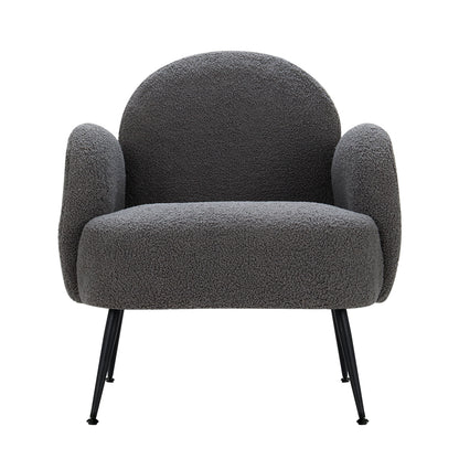 Artiss Armchair Lounge Chair Armchairs Accent Arm Chairs Sherpa Boucle Charcoal-Armchair - Peroz Australia - Image - 4