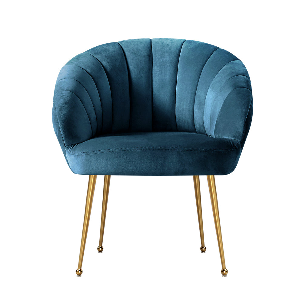 Artiss Armchair Lounge Chair Armchairs Accent Chairs Navy Blue Velvet Sofa Couch-Armchairs - Peroz Australia - Image - 4