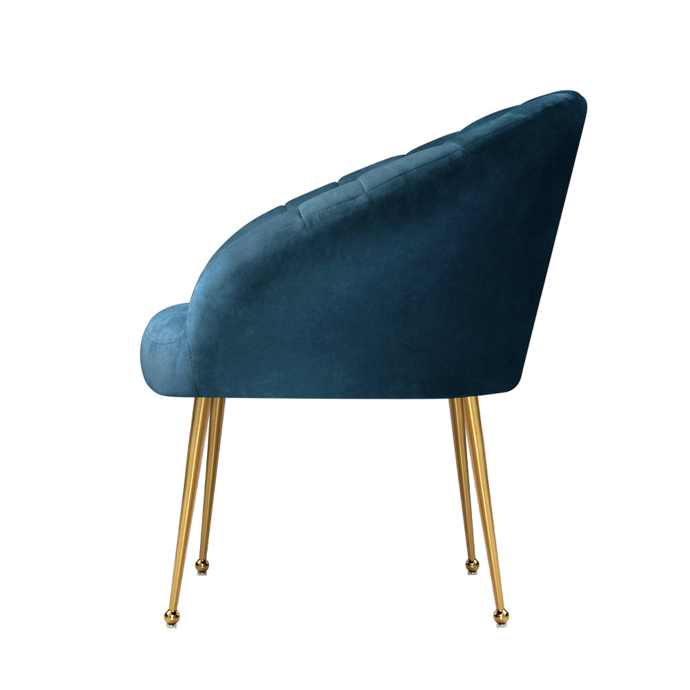 Artiss Armchair Lounge Chair Armchairs Accent Chairs Navy Blue Velvet Sofa Couch-Armchairs - Peroz Australia - Image - 5