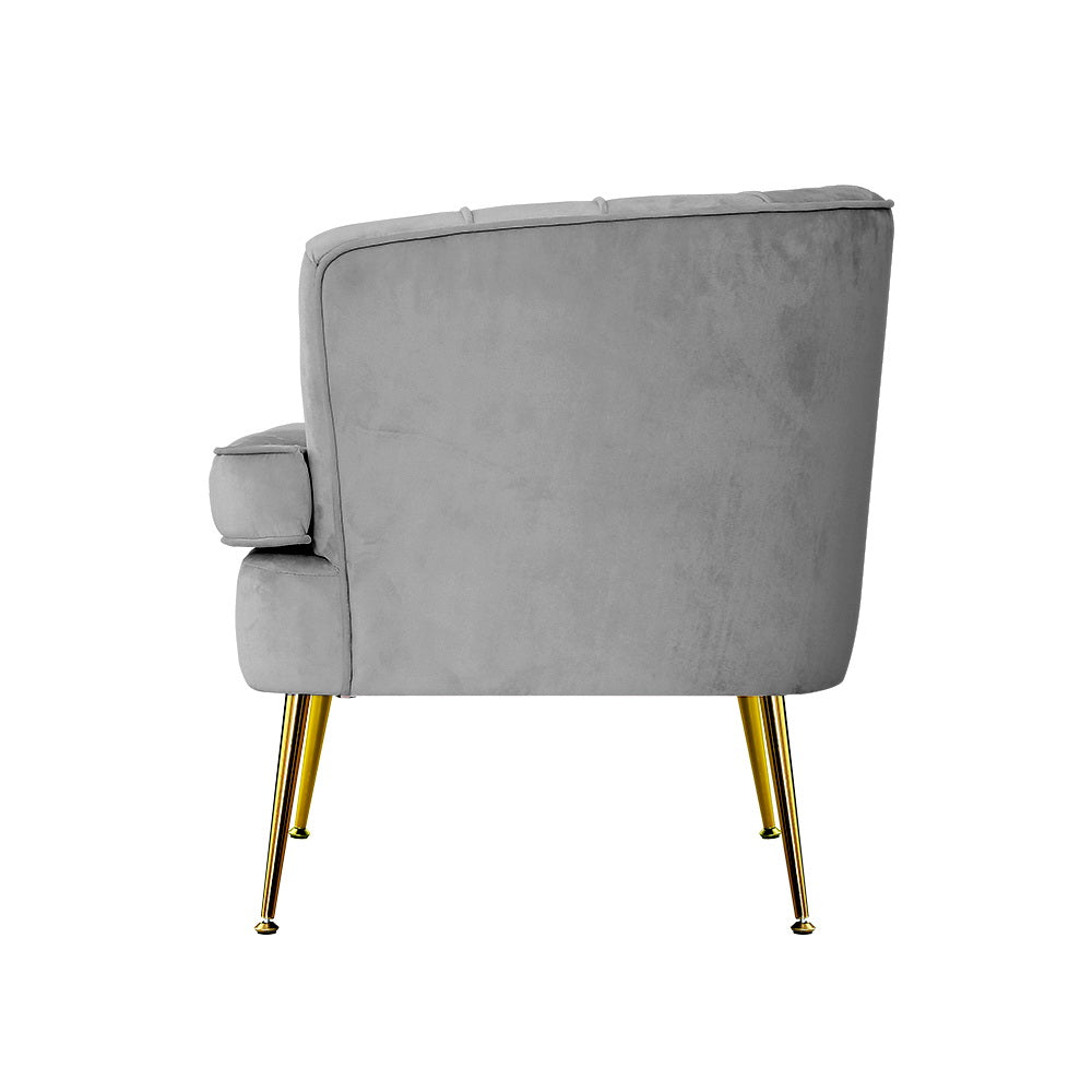 Artiss Armchair Lounge Accent Chair Armchairs Sofa Chairs Velvet Grey Couch-Armchairs - Peroz Australia - Image - 5