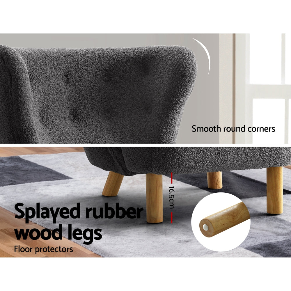 Artiss Armchair Lounge Accent Chair Armchairs Couch Chairs Sofa Bedroom Charcoal-Armchair - Peroz Australia - Image - 8