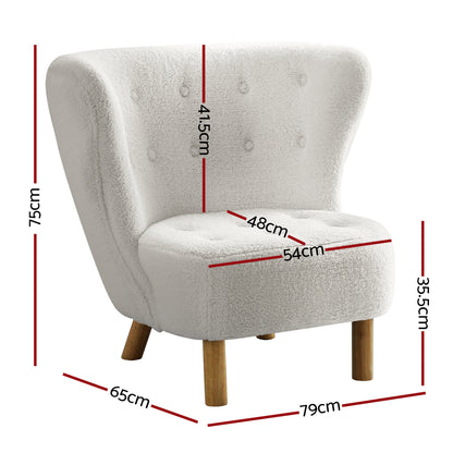 Artiss Armchair Lounge Accent Chair Armchairs Couch Chairs Sofa Bedroom White-Armchair - Peroz Australia - Image - 3