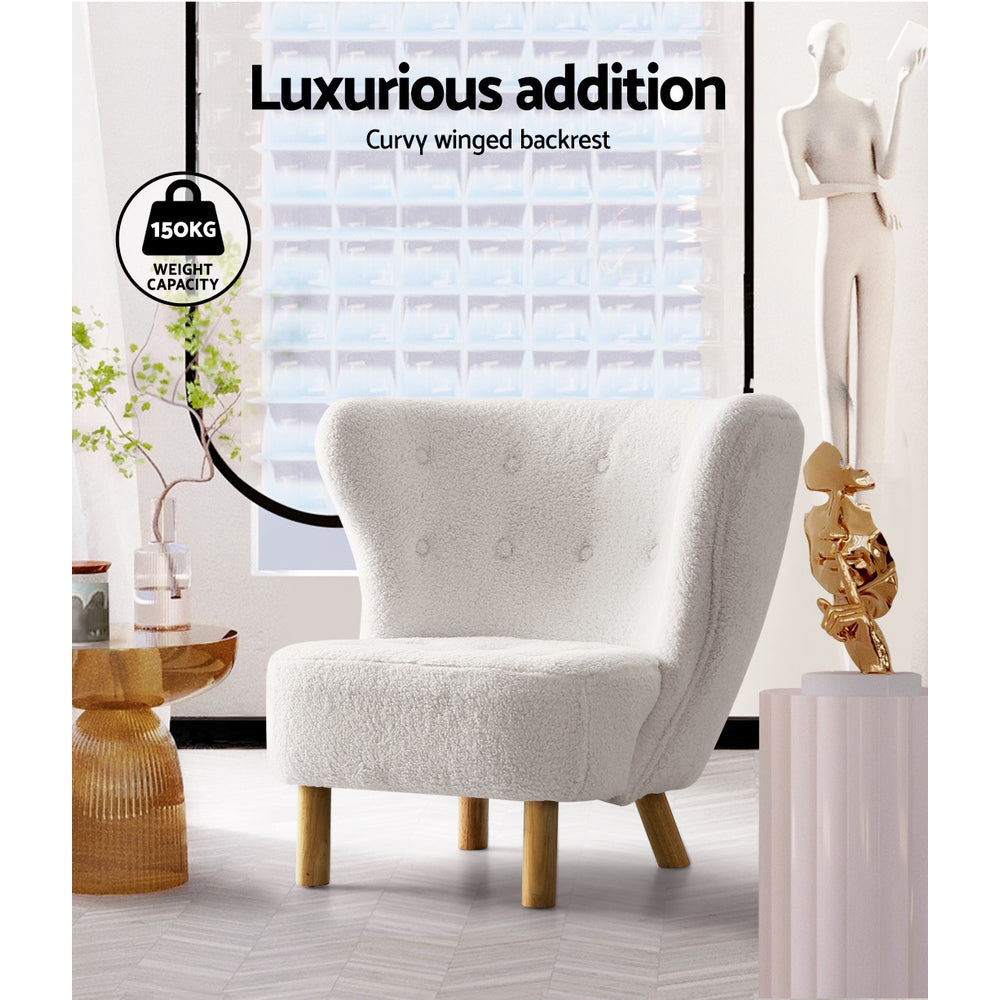 Artiss Armchair Lounge Accent Chair Armchairs Couch Chairs Sofa Bedroom White-Armchair - Peroz Australia - Image - 6