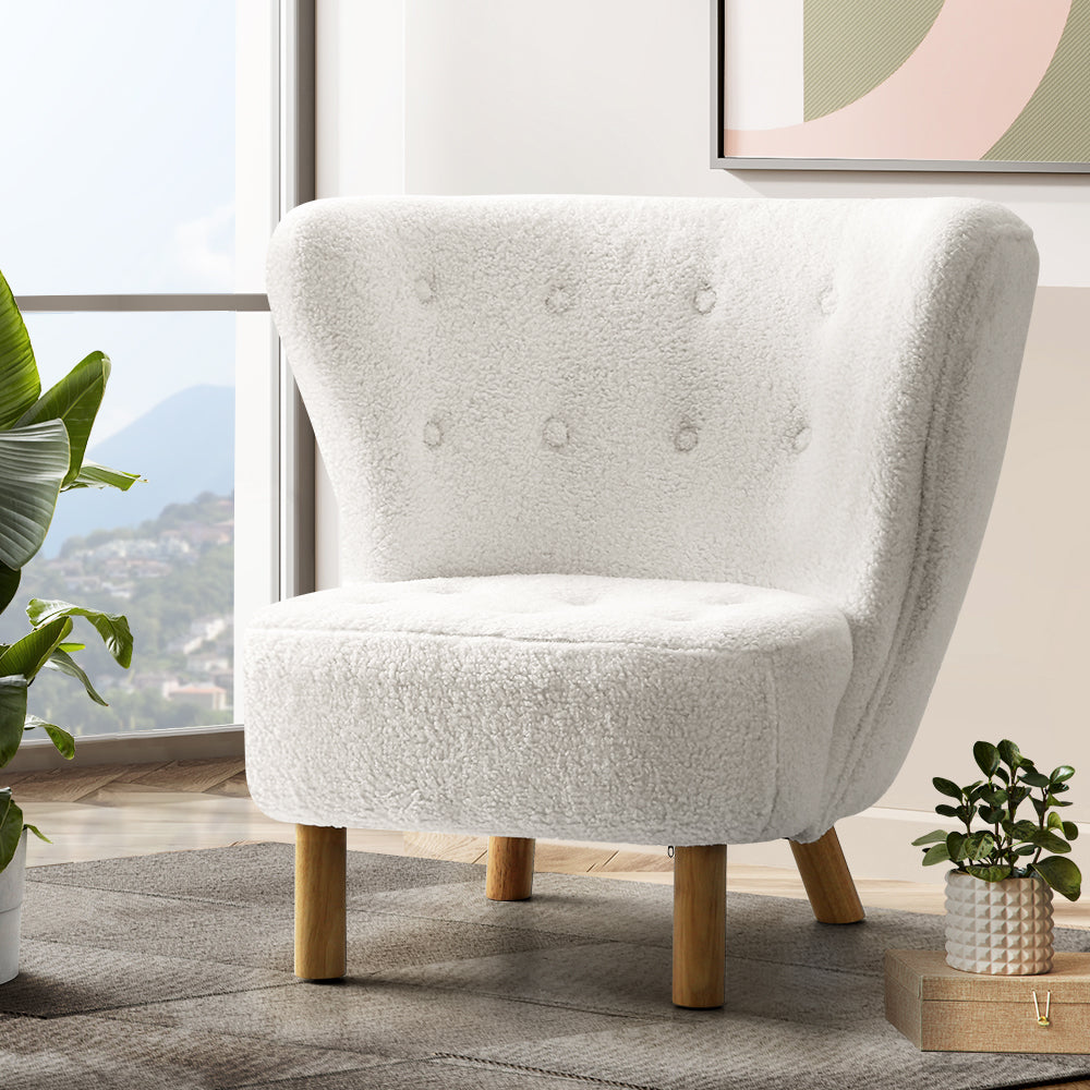 Artiss Armchair Lounge Accent Chair Armchairs Couch Chairs Sofa Bedroom White-Armchair - Peroz Australia - Image - 1