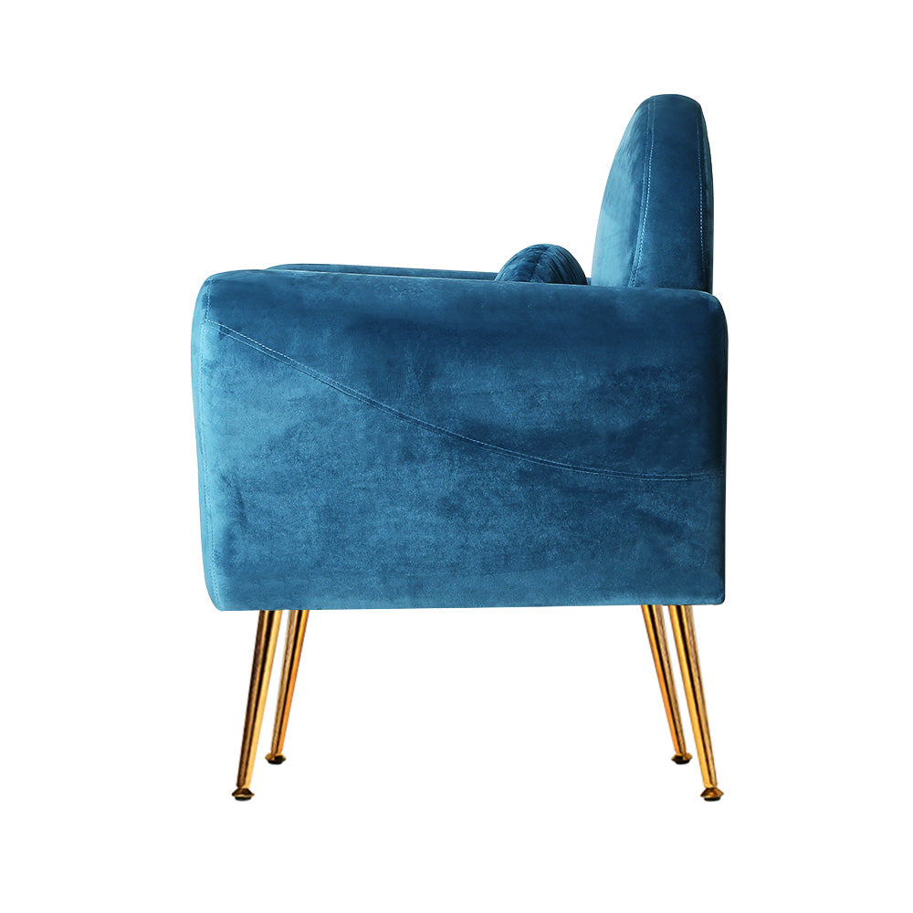 Artiss Armchair Lounge Chair Accent Chairs Armchairs Sofa Navy Velvet Cushion-Armchairs - Peroz Australia - Image - 5