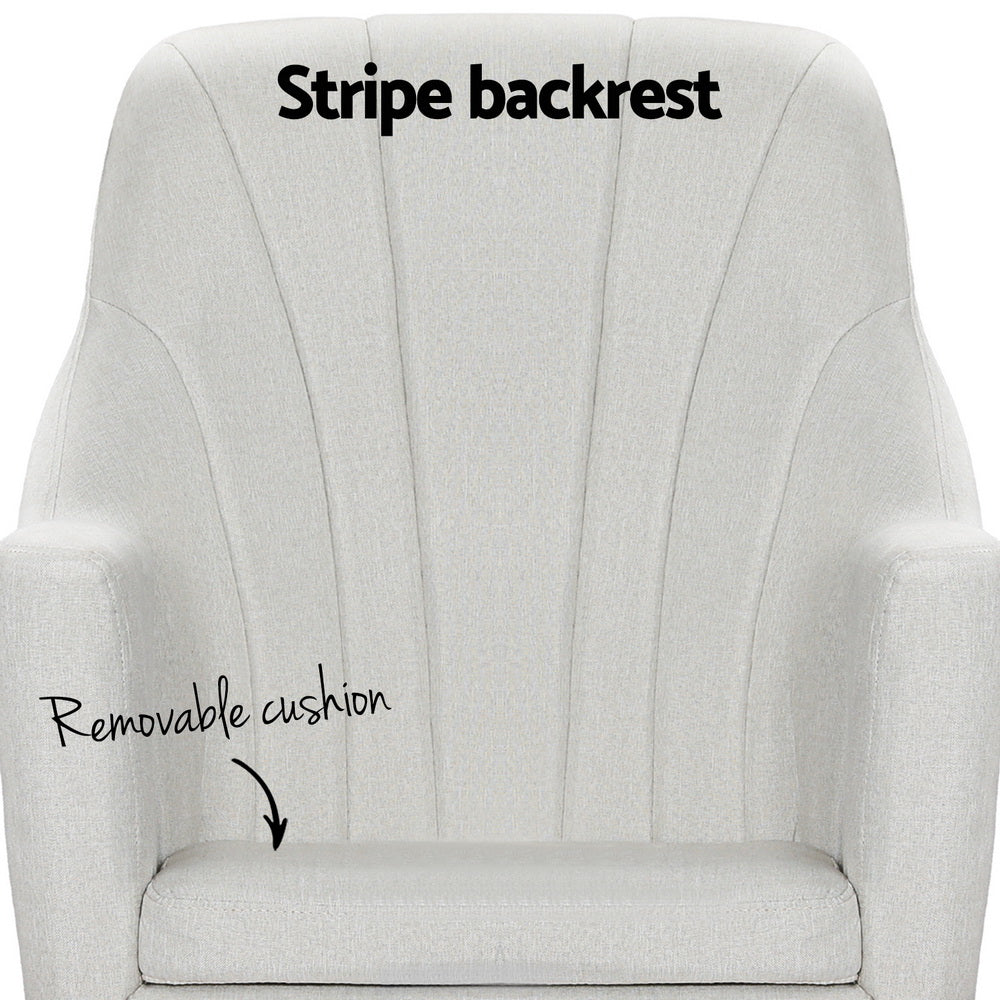 Artiss Rocking Chair Armchair Linen Fabric Beige Jonah-Furniture > Bar Stools & Chairs-PEROZ Accessories