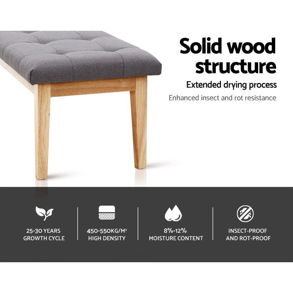 Artiss Bench Bedroom Benches Ottoman Upholstered Fabric Chair Foot Stool 120cm-Furniture > Living Room - Peroz Australia - Image - 4