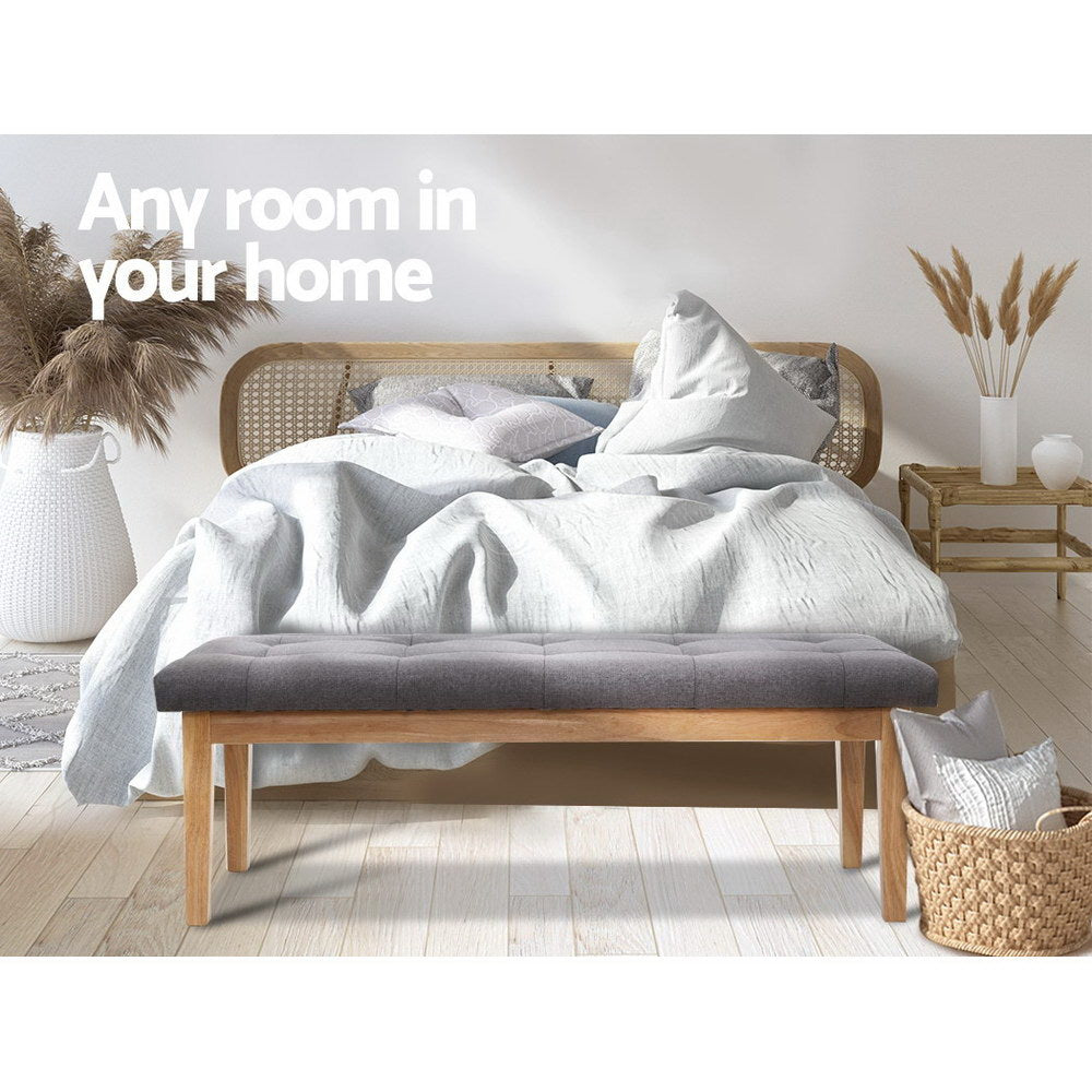 Artiss Bench Bedroom Benches Ottoman Upholstered Fabric Chair Foot Stool 120cm-Furniture > Living Room - Peroz Australia - Image - 5