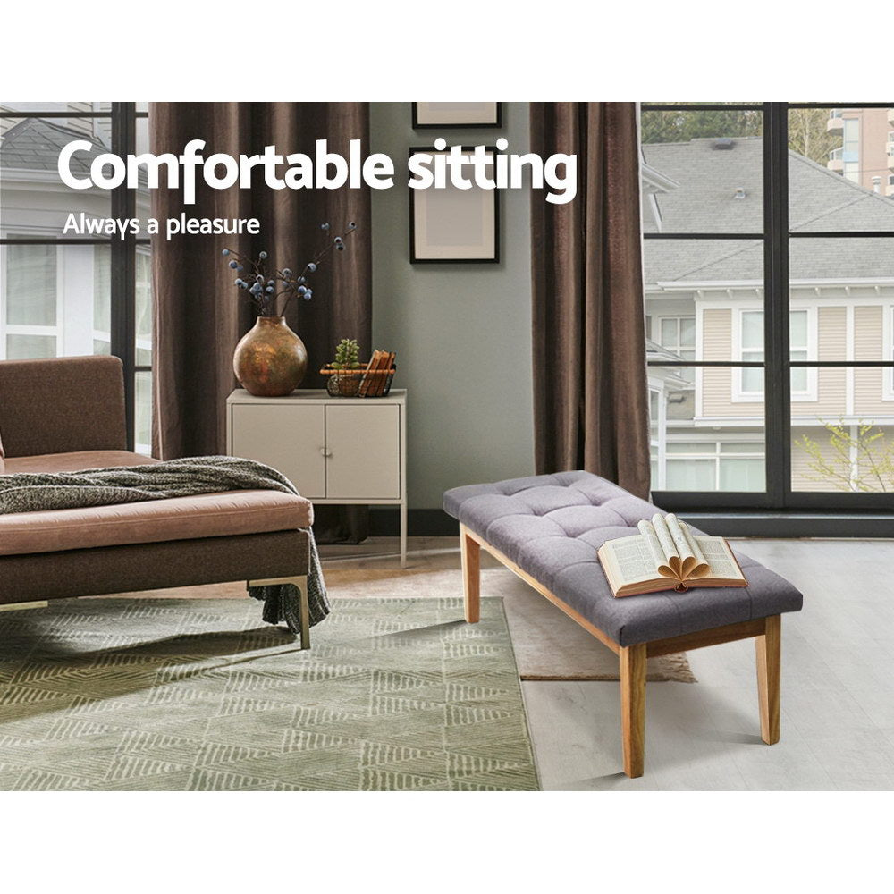Artiss Bench Bedroom Benches Ottoman Upholstered Fabric Chair Foot Stool 120cm-Furniture > Living Room - Peroz Australia - Image - 6